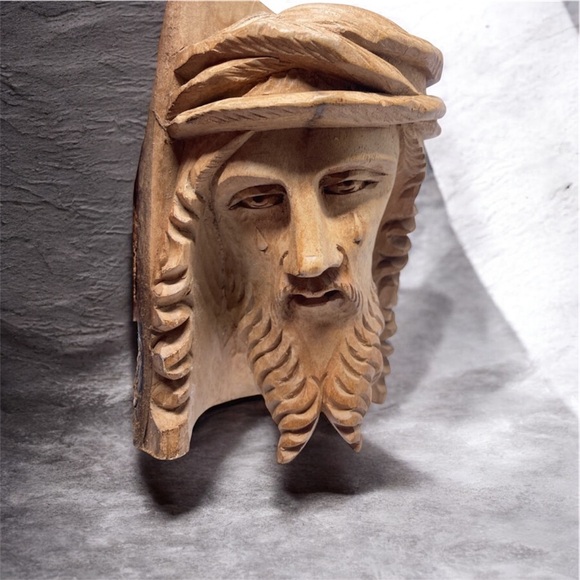 Other - Vintage Weeping Jesus Wood Hand Carved Religious Folk Art
